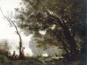 Jean Baptiste Camille  Corot souvenir de mortefontaine France oil painting artist